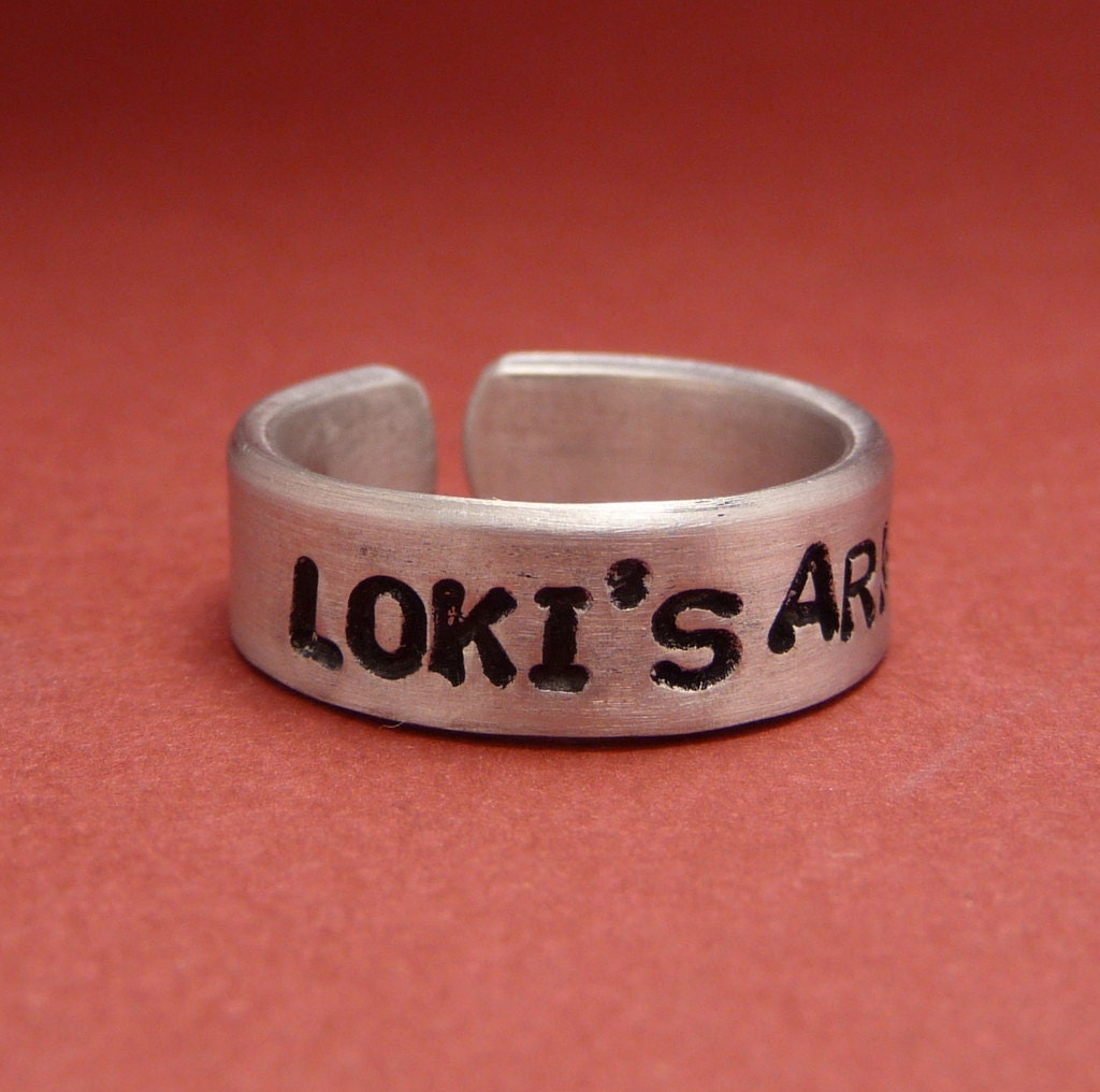 The Avengers Inspired - Loki's Army - Hand Stamped Aluminum Ring