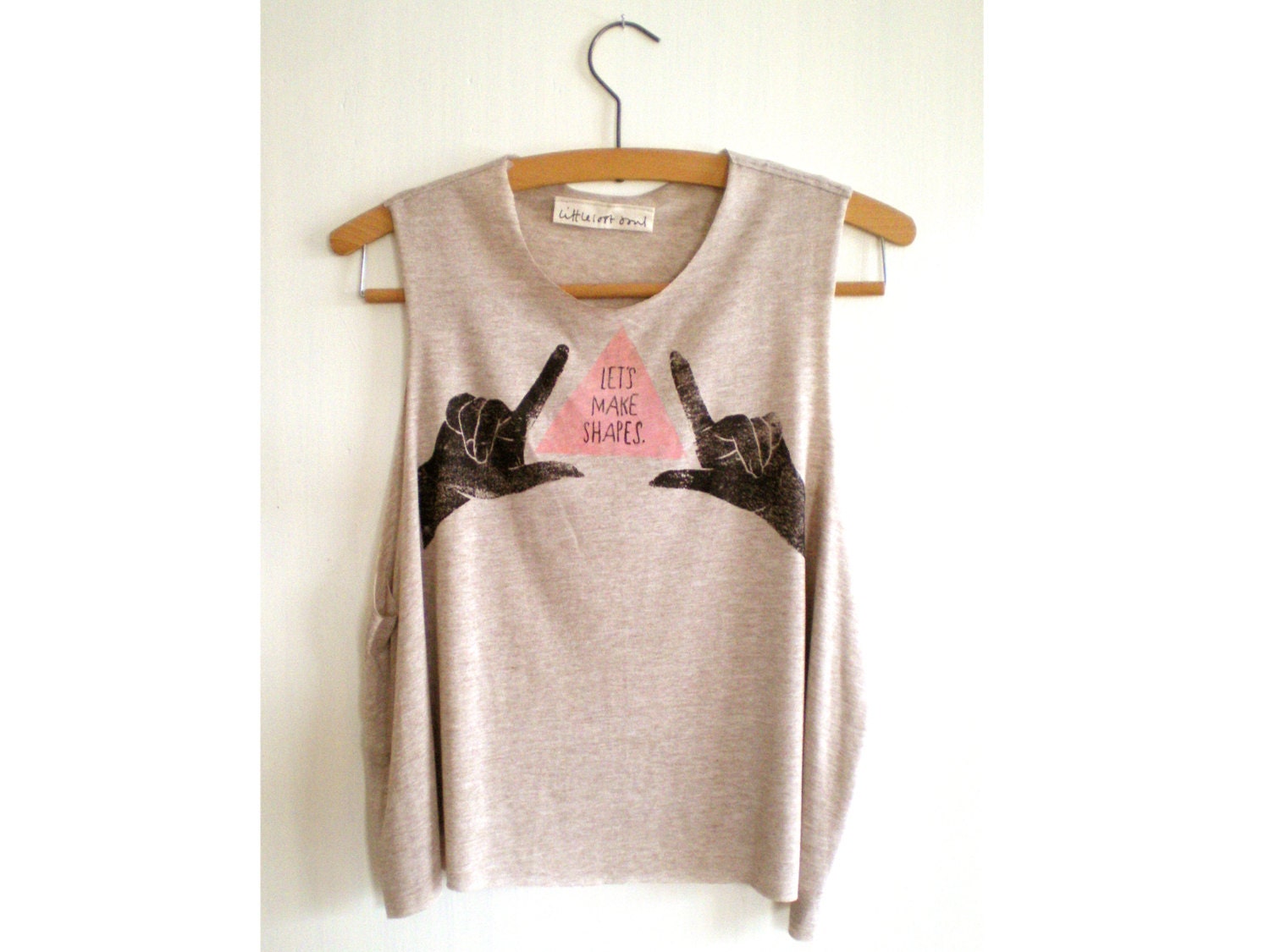 Hand Printed Trapeze Vest - Sand, Free Size