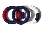 Nautical Bracelet, Bangle, Statement Jewelry, Crochet Bracelet, Set of 3, Fibre Bangles, OOAK