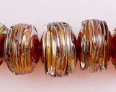 Item 3015 Silver glass blown hollows, set of 5 soft glass beads