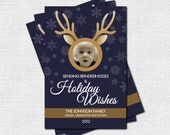 HOLIDAY PHOTO CARDS Christmas Reindeer Design (print your own) Personalized Printable