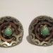 Vintage Navajo Sterling Silver Turquoise Wedding Basket Earrings