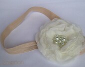 Ivory Chiffon-Glam- Headband