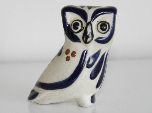 Vintage Hand Painted Owl Miniature Owl Figurine Retro Owl Home Decor