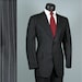 Vintage Mens Suit 1960s 1970s Richman Brothers Deep Black Pinstripe AMERICAN MOD Brushed Wool Two Piece Mens Vintage Suit 40 42