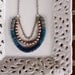 Solid Gold and Ombre Blue Wood Bead Necklace