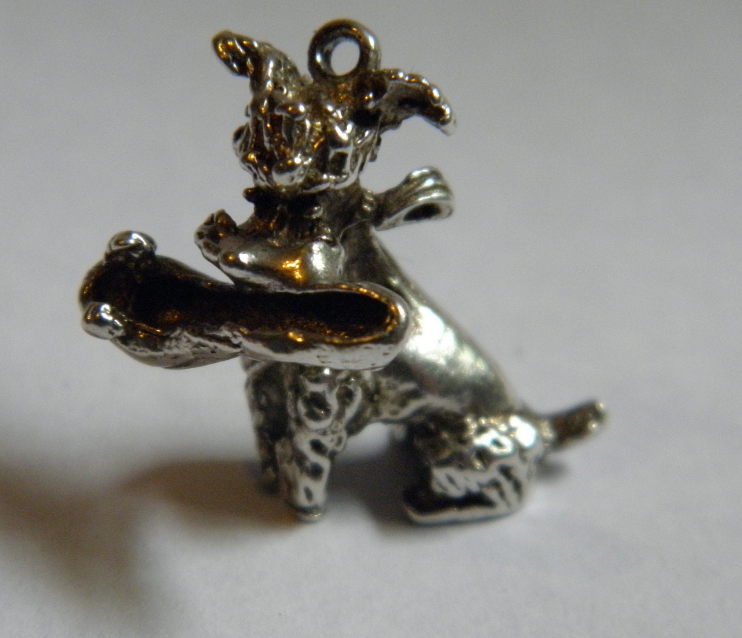 Vintage British Sterling Silver Poodle with Shoe Charm 1960s