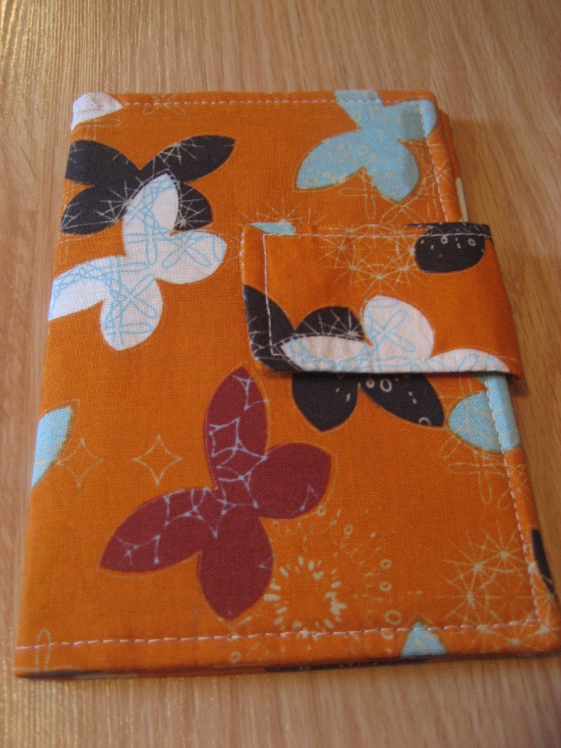 Orange Dancing Butterflies Passport Wallet - Shipping Included