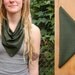 Forest Green Bandana Scarf - Dark Green Black Geometic Pattern Handkerchief Cotton Fabric - Fall, Autumn, Woodland