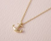 Tiny Anchor Necklace In Gold