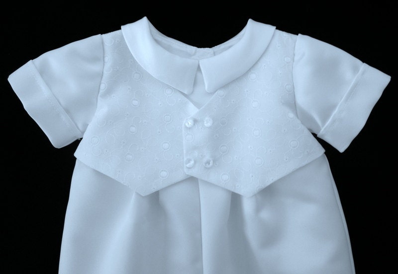 White Infant Boy's Christening/Baptism/Dedication Outfit Newborn/Small - Ready to Ship