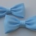 Two Light Blue Satin Bows, Girls Hair Bow,