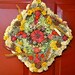 Dried flower herbal wreath/arrangement orange/yellow/green/brown -Fall colors