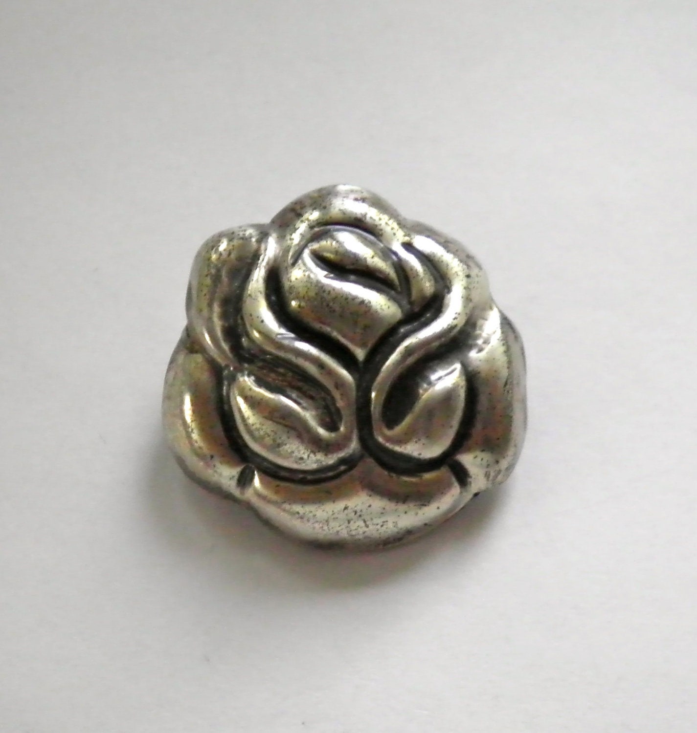 Sterling CORO MEXICO Vintage WWII 1940s Rose Brooch Pin