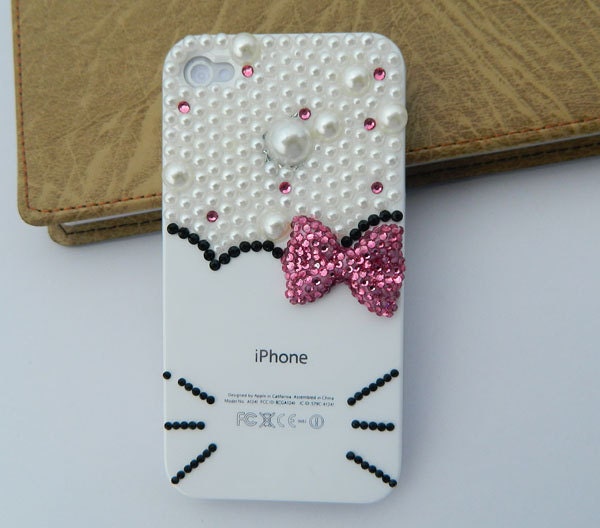 iphone case iphone 4 case hello kity case White case Pearl case gifts