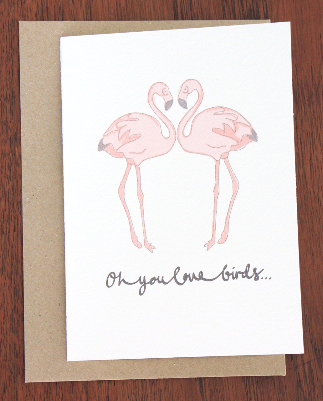Oh you love birds flamingo card