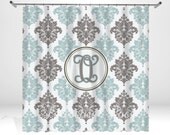 Personalized Damask Shower Curtain