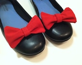 Bow Shoe Clips - Red Canvas - IN STOCK