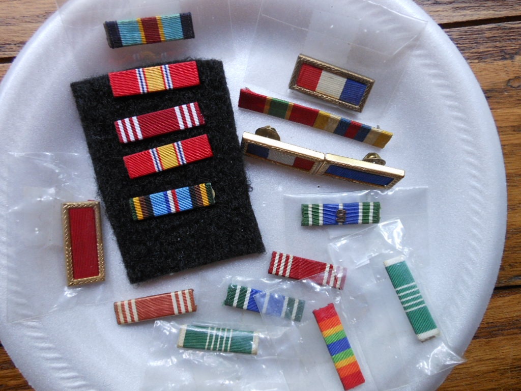 DESTASH Of MILITARY BARS Dress Uniform Rank by CityLimitsVintage