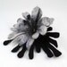 Felted Brooch nuno felt flower nunofelt silk grey gray silver fog black noir fairy folk boho wool Victorian Fairy