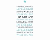 Modern Print, Lullaby Twinkle, Twinkle Little Star
