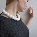 Set White beaded necklace and ring for April