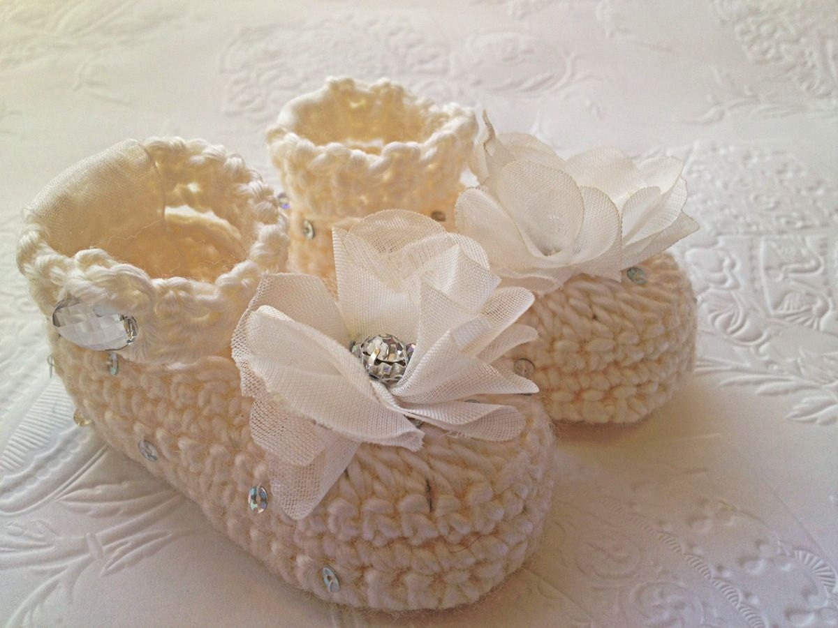Crochet Baby Booties, White Crochet Booties, Baby Crochet Booties, , Baby Girl Booties