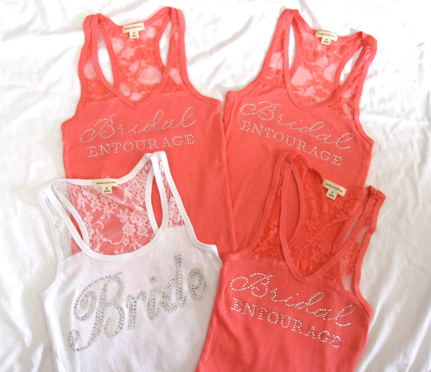 Jessica - EXPRESS 6 Bridal Entourage Tank Top Shirt. Half Lace. Team Bride, Bridesmaid.