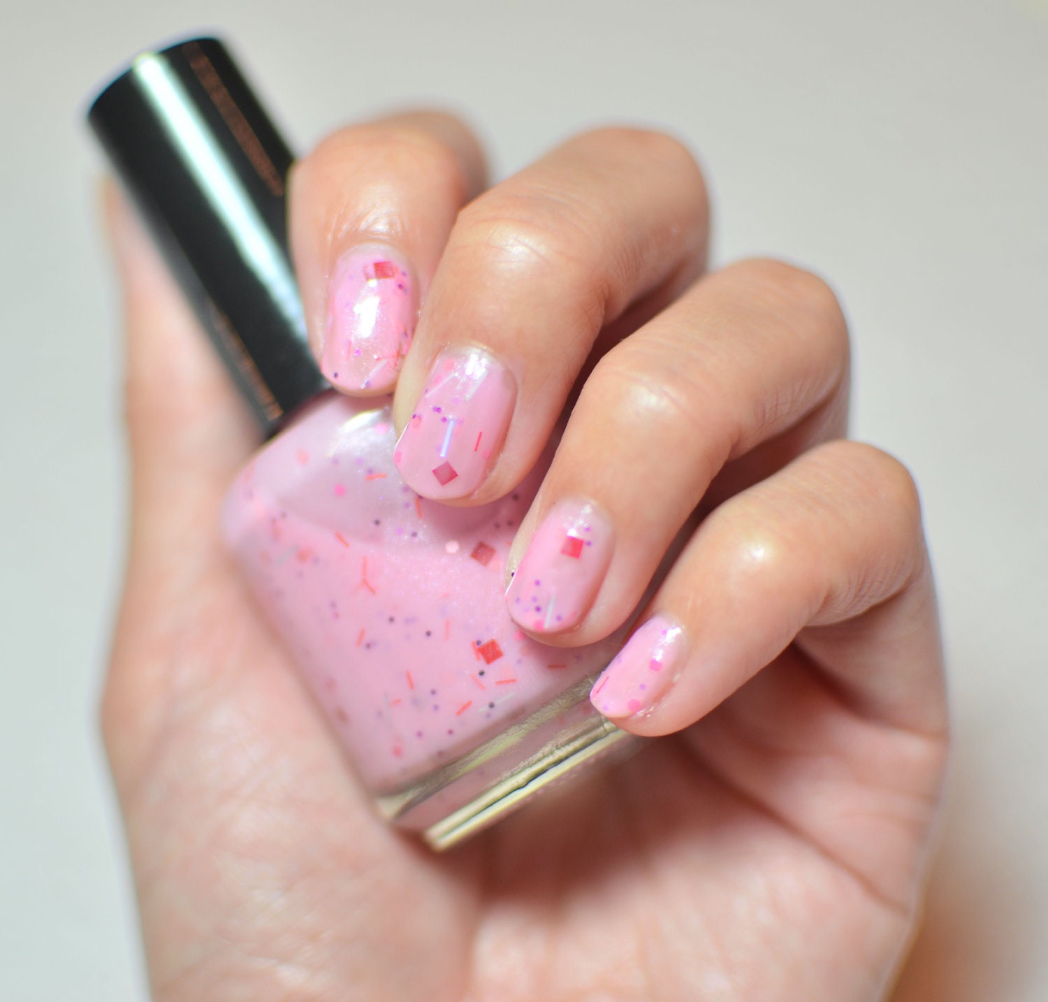Nail Polish: Fairy Floss - Milky Cotton Candy Pink with Glitters