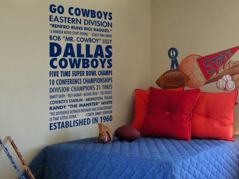 Dallas Cowboys Subway Art - Sports Football Vinyl Wall Word Decal