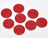50 Round Plastic Buttons Two Hole 23mm Red - 50 Pack