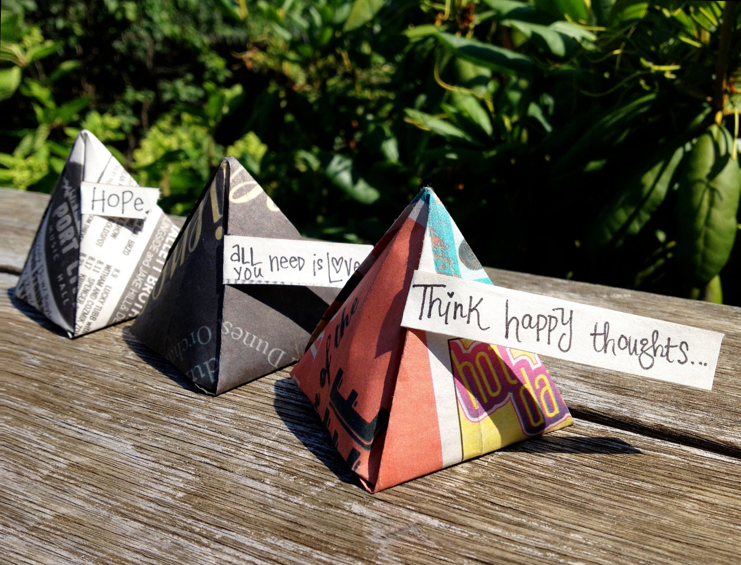 Newsprint Fortune Fire Starters add Flare to a Firepit, Woodstove, Fireplace, or Campground Fire
