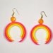 Neon earrings, pink neon earring, handmade neon jewelry, round dangle earring, hot pink, polymer clay earring, OOAK