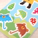 Cute kawaii sticker set umbrellas and cat
