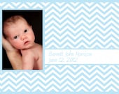 Baby Birth Announcement - Chevron