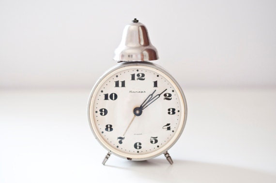 Vintage soviet mechanical alarm clocks - set of 2
