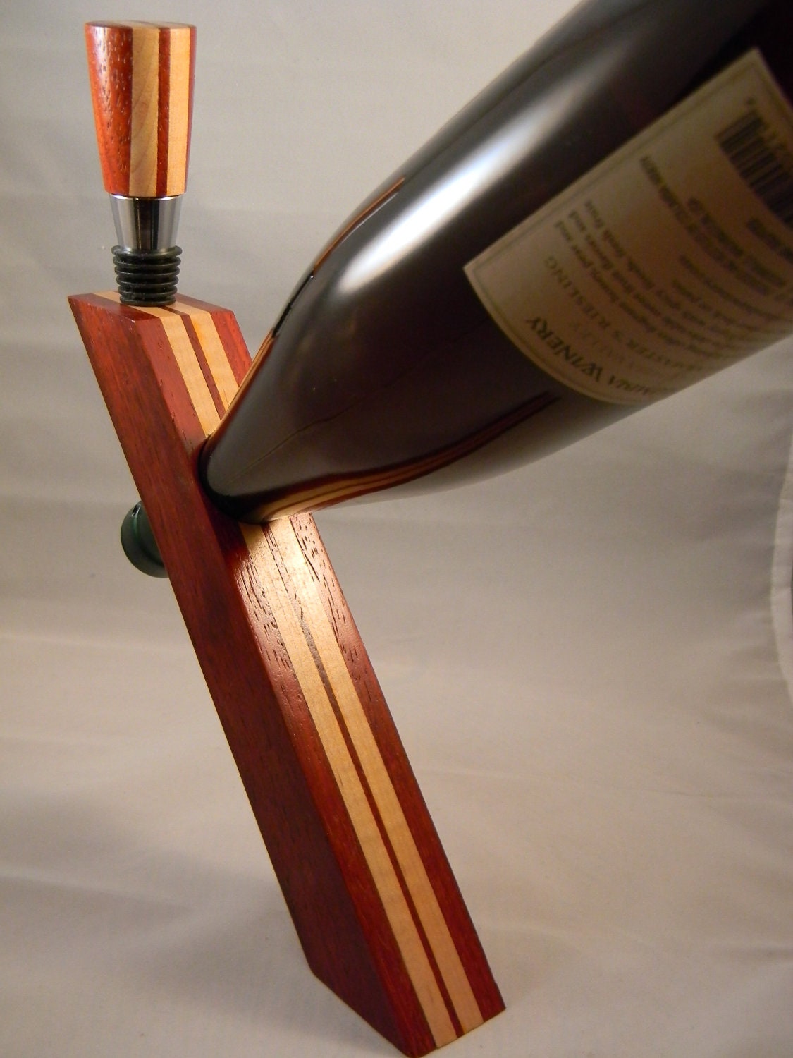 Balancing Wine Bottle Holder with Matching by BackyardSawdust