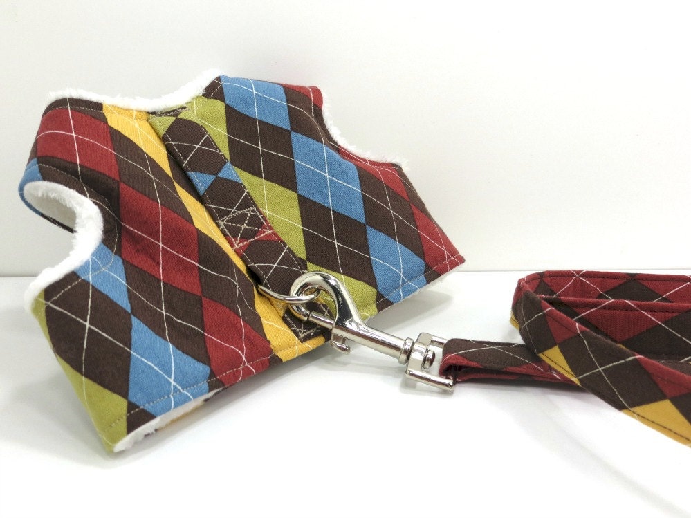 Dog Harness Vest Dog Vest Harness Comfort Harness Dog Clothes Argyle Dog Harness