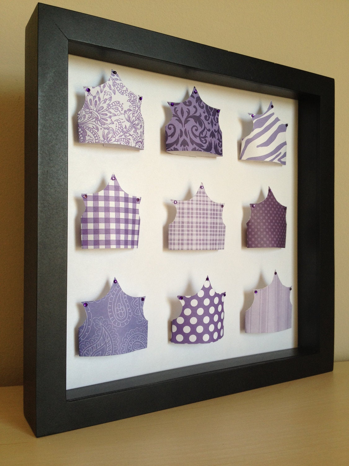 Purple Princess Crown, 3d paper art, can be personalized for your little girl.