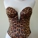 Vintage Frederick's of Hollywood Leopard Satin Bustier size 34B