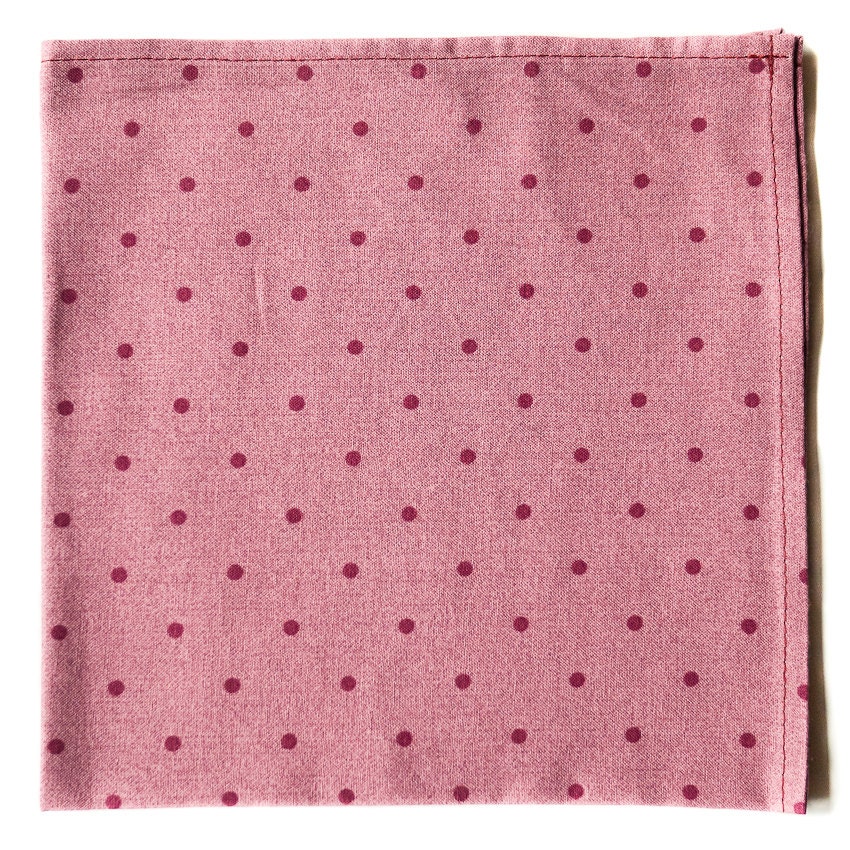 Pink Polka Dot Pocket Square