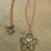 Holiday Sale - Fall Copper Turquoise Patina Flower Bird Necklace