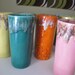 8 drippy colorful ceramic tumblers / glasses / pottery
