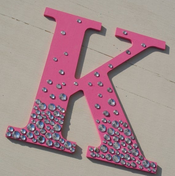 Hot Pink Bling Sparkle Wall Letters by LettersFromAtoZ on Etsy