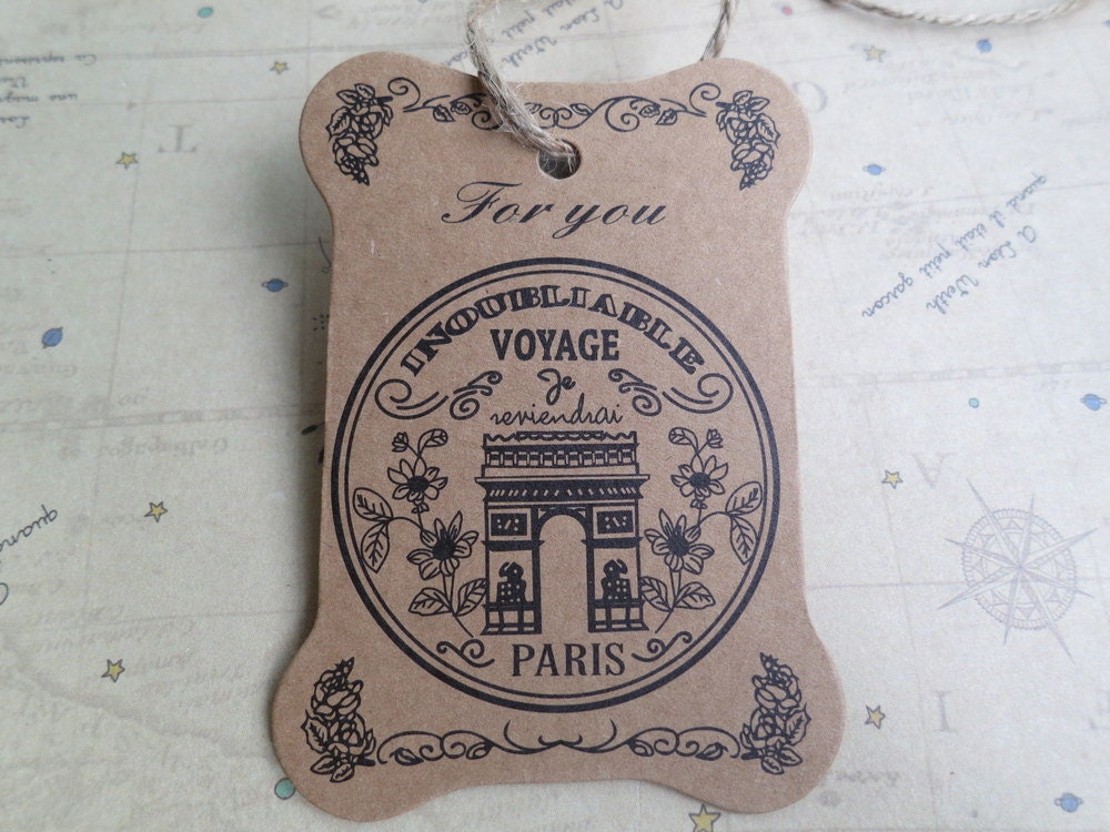 10 Pcs of ZAKKA Voyage Paris Flowers Cardboard Bookmark & Bobbins 6.8x11CM W610