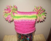 Pom Pom stripe hat