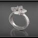14K Gorgeous Unique Flower Diamond Engagement Bridal Wedding Ring.