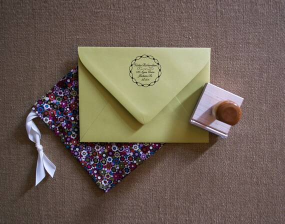 Personalized Return Address Rubber Stamp with Traditional Wooden Handle, Custom Gift Il_570xn