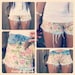 low rise cut off shorts, made to order. Floral print and frayed