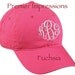 Hats, Monogramed Baseball Caps. 25 COLOR HATS AVAILABLE with your Initials.  Great running cap or knock-around cap.